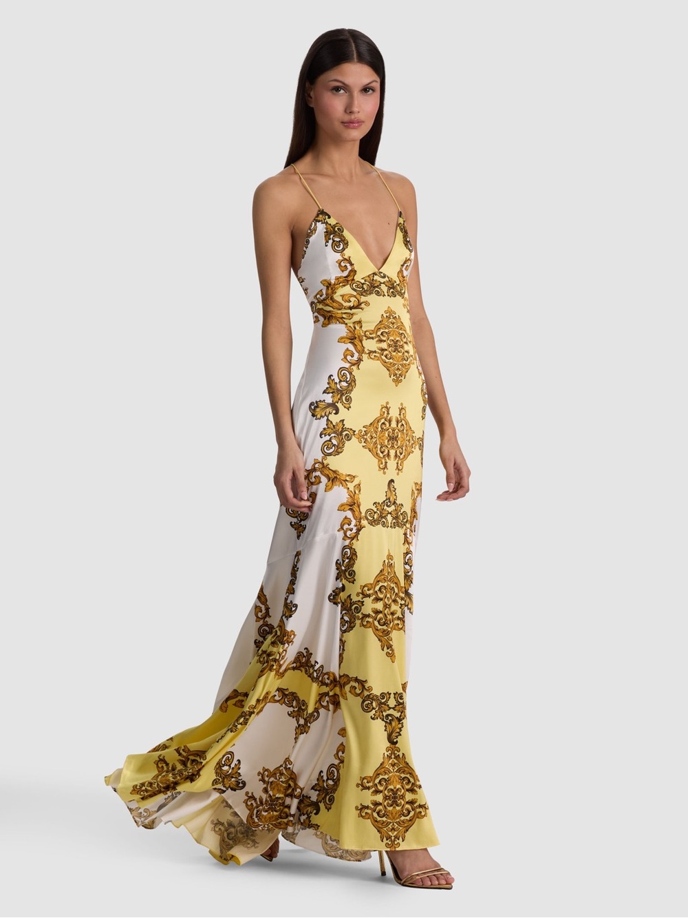 Alice + Olivia Milta Mermaid Slip Dress in Golden Coast 6